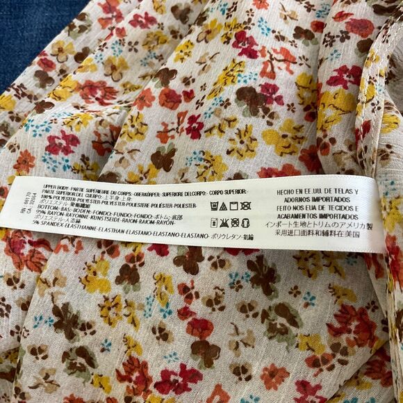 Intimately Free ,  FP Size XS Floral Bodysuit blouse top neutral colors. - Picture 5 of 15